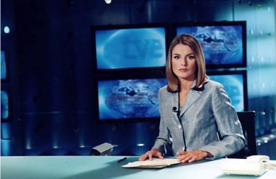 UNDATED:  In this handout from Television Espanola, Spanish television journalist Letizia Ortiz Rocasolano sits at a desk.  Her engagement to Spain's heir Prince Felipe was announced by the palace on November 3, 2003. The wedding will take place at the start of summer 2004 at Almudena Cathedral in Madrid.  (Photo by Television Espanola/Getty Images)