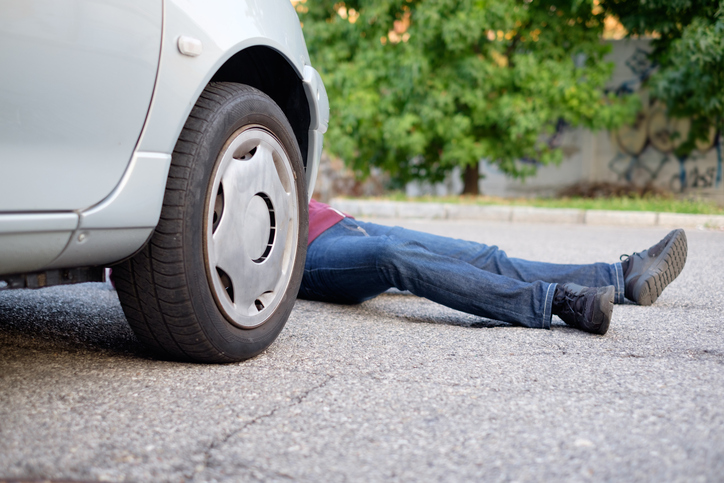 Dead pedestrian after a car accident